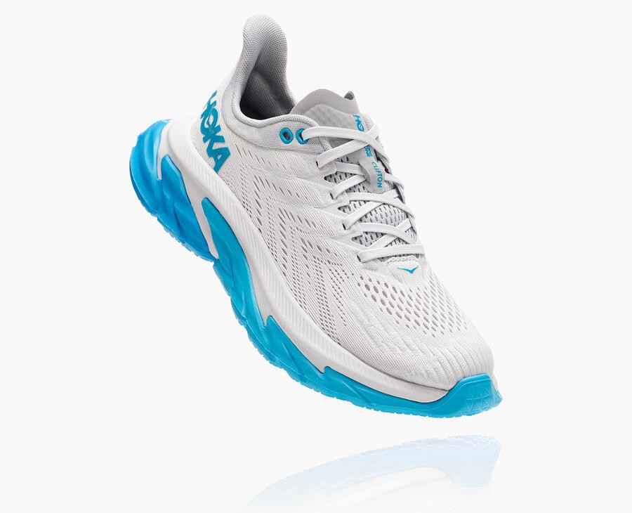 Hoka One One Hardloopschoenen Dames - Clifton Edge - Wit/Blauw - FL5907123